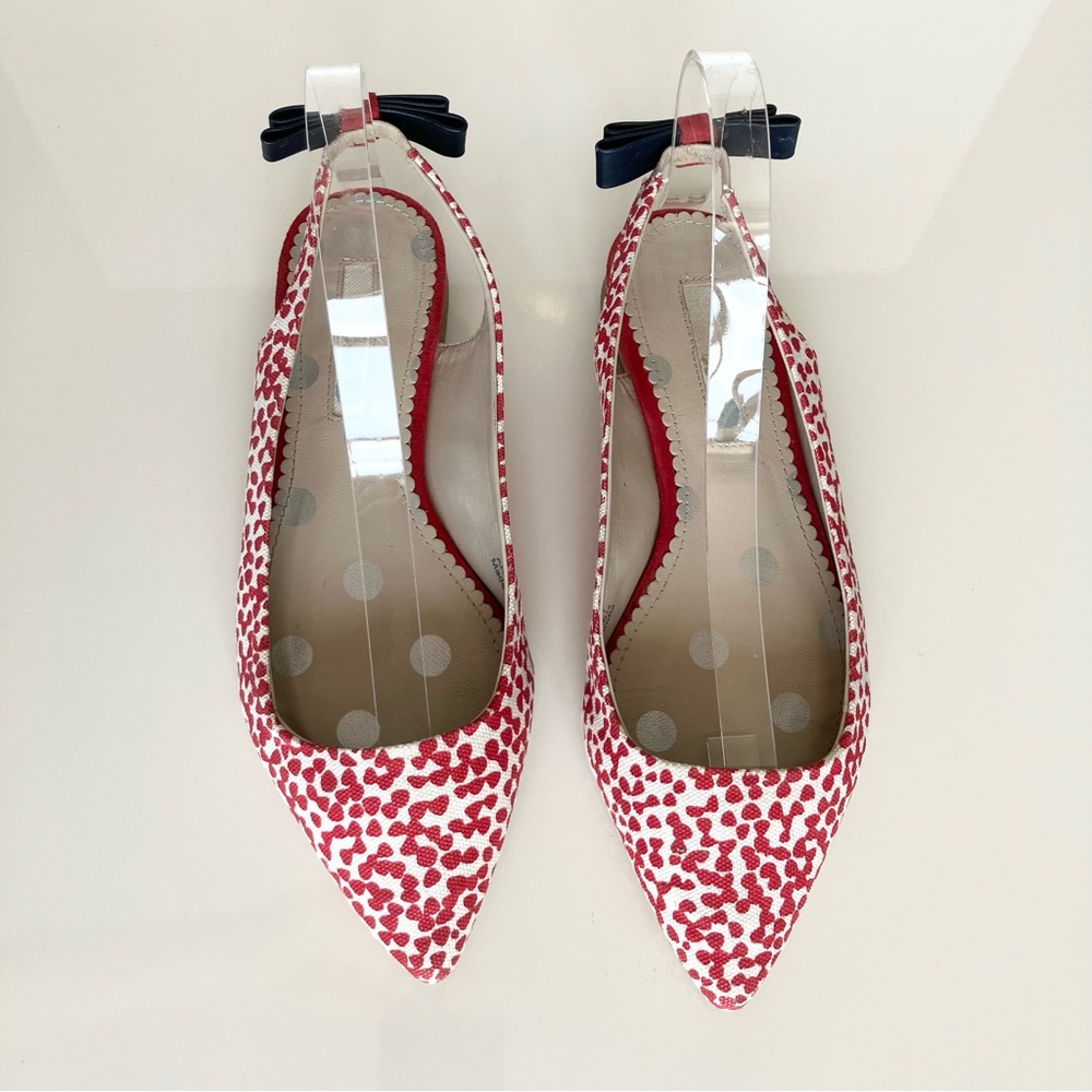 Boden Daniella Red Poppy Pointed Slingback Flats Excellent Condition US Size 6